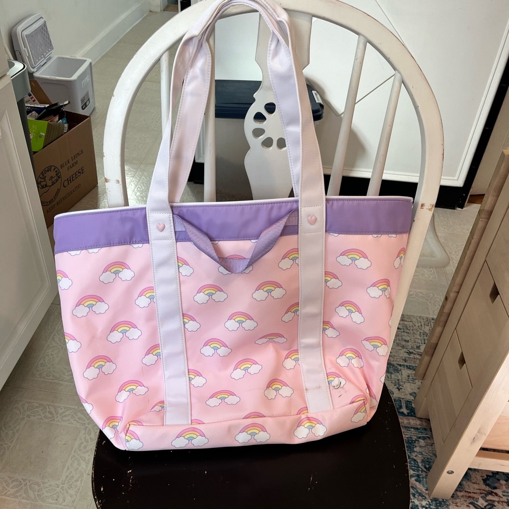 Stoney Clover Lane x Target Pink and Purple Rainbow Beach Tote